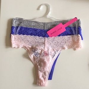 One set of three Betsey Johnson thongs